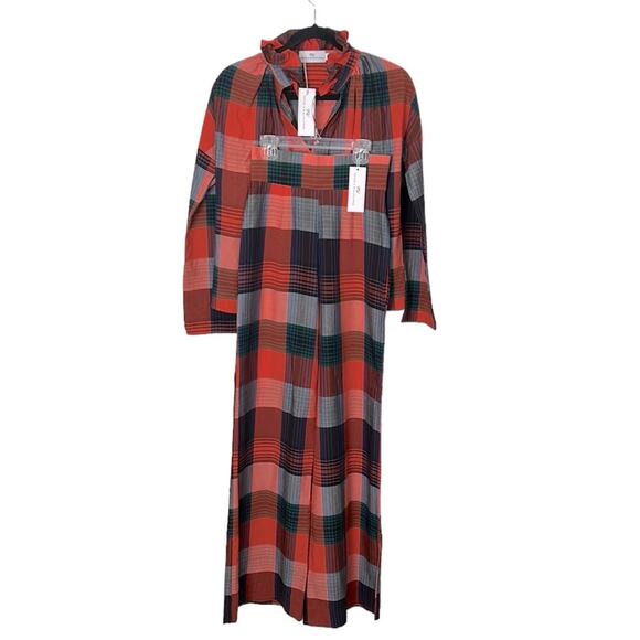 Never a Wallflower Red & Blue Plaid Matador wide leg Pants and shirt set size xs - Picture 2 of 9